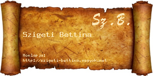 Szigeti Bettina névjegykártya